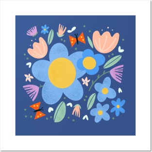 Blue flowers Posters and Art